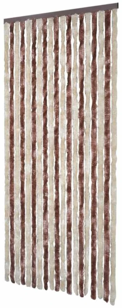 Užuolaida nuo vabzdžių, smėlio ir ruda, 56x200cm šenilis
