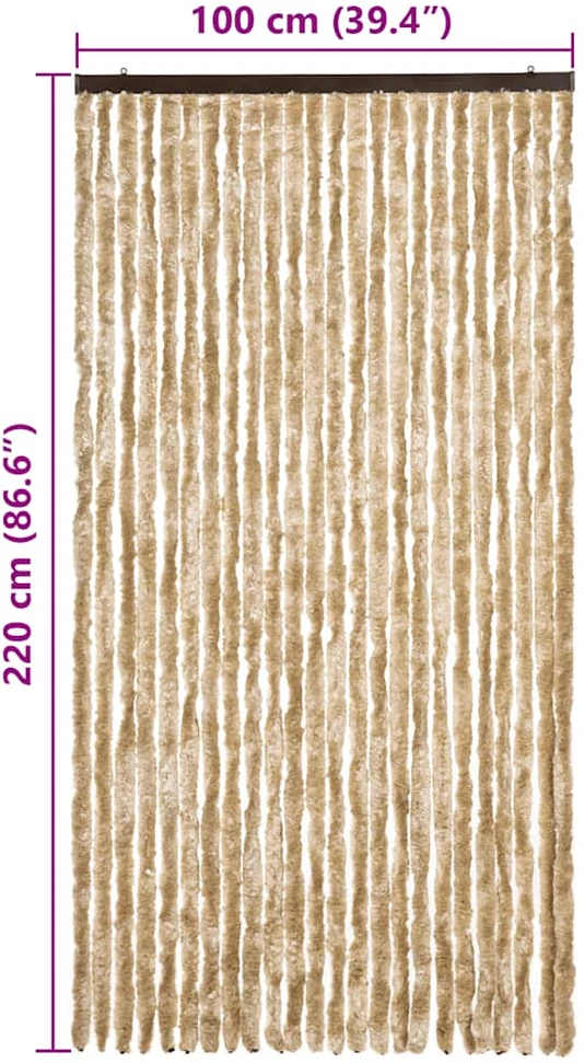Užuolaida nuo vabzdžių, smėlio sp., 100x220cm, šenilis