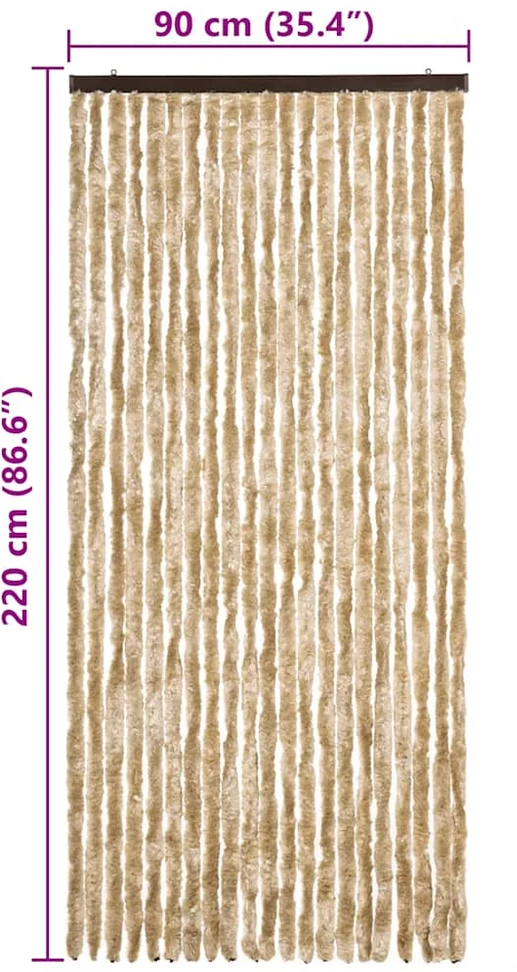 Užuolaida nuo vabzdžių, smėlio sp., 90x220cm, šenilis