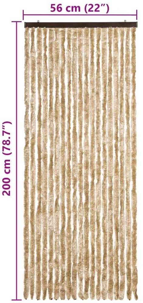 Užuolaida nuo vabzdžių, smėlio spalvos, 56x200cm, šenilis