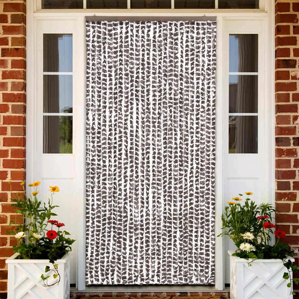 Užuolaida nuo vabzdžių, taupe ir balta, 100x220cm, šenilis