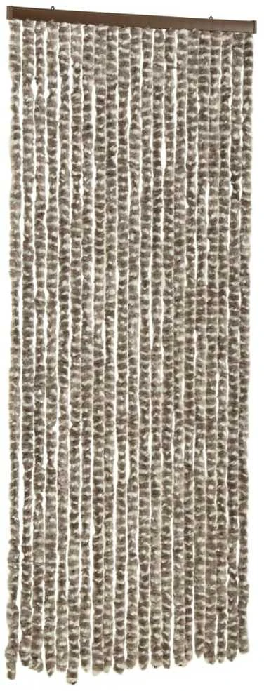 Užuolaida nuo vabzdžių, taupe ir balta, 56x185cm, šenilis
