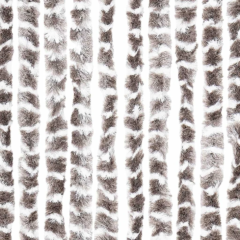 Užuolaida nuo vabzdžių, taupe ir balta, 90x220cm, šenilis