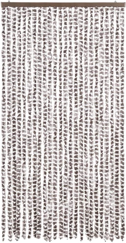 Užuolaida nuo vabzdžių, taupe ir balta, 100x220cm, šenilis