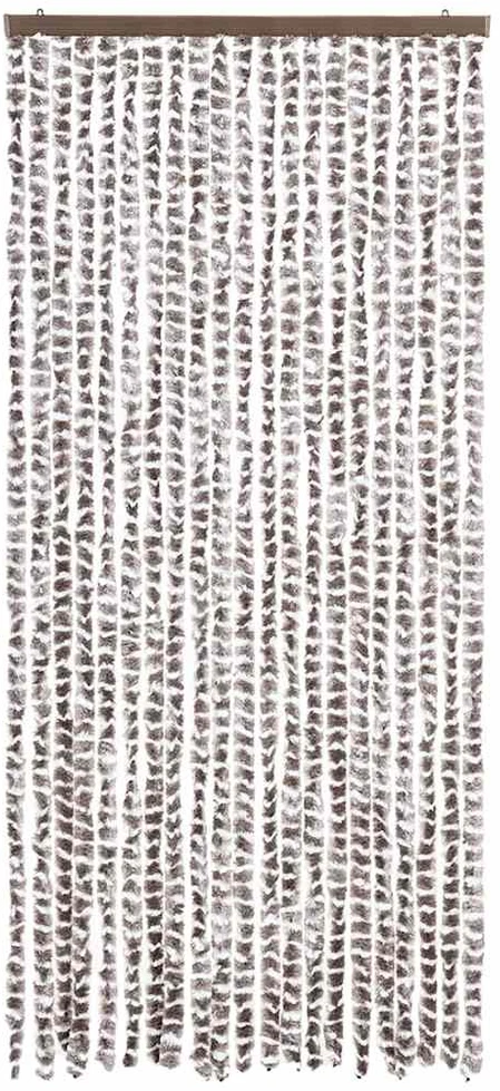 Užuolaida nuo vabzdžių, taupe ir balta, 90x220cm, šenilis