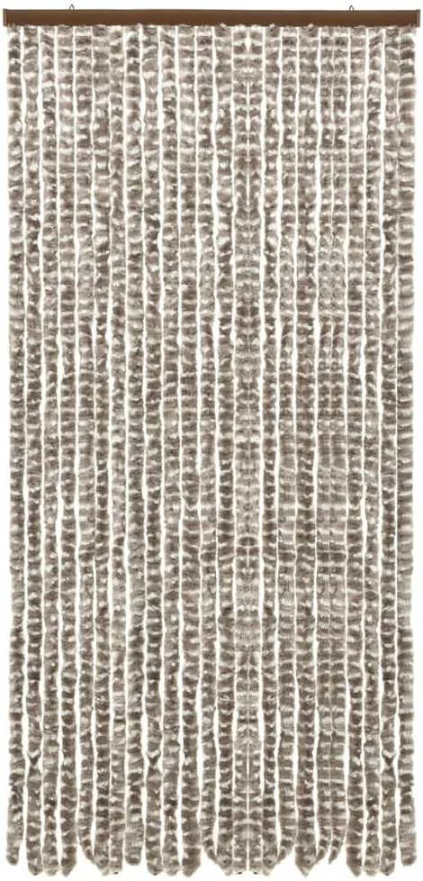 Užuolaida nuo vabzdžių, taupe ir balta, 100x220cm, šenilis