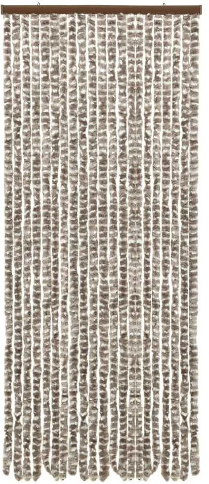 Užuolaida nuo vabzdžių, taupe ir balta, 56x185cm, šenilis