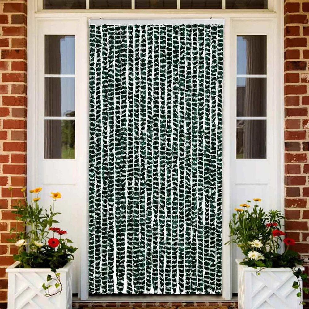 Užuolaida nuo vabzdžių, žalia ir balta, 90x220 cm, šenilis