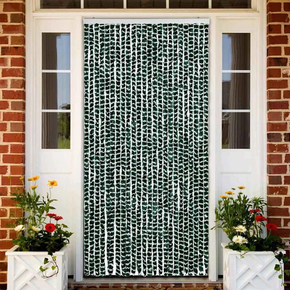 Užuolaida nuo vabzdžių, žalia ir balta, 100x220cm, šenilis