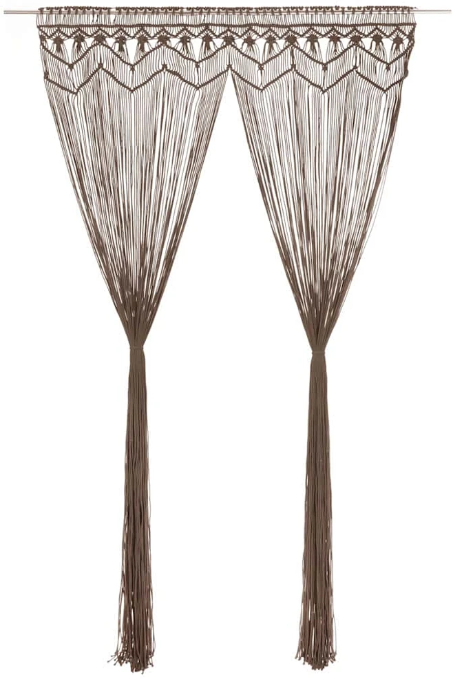 Užuolaida, taupe spalvos, 140x240cm, medvilnė, makrame stiliaus