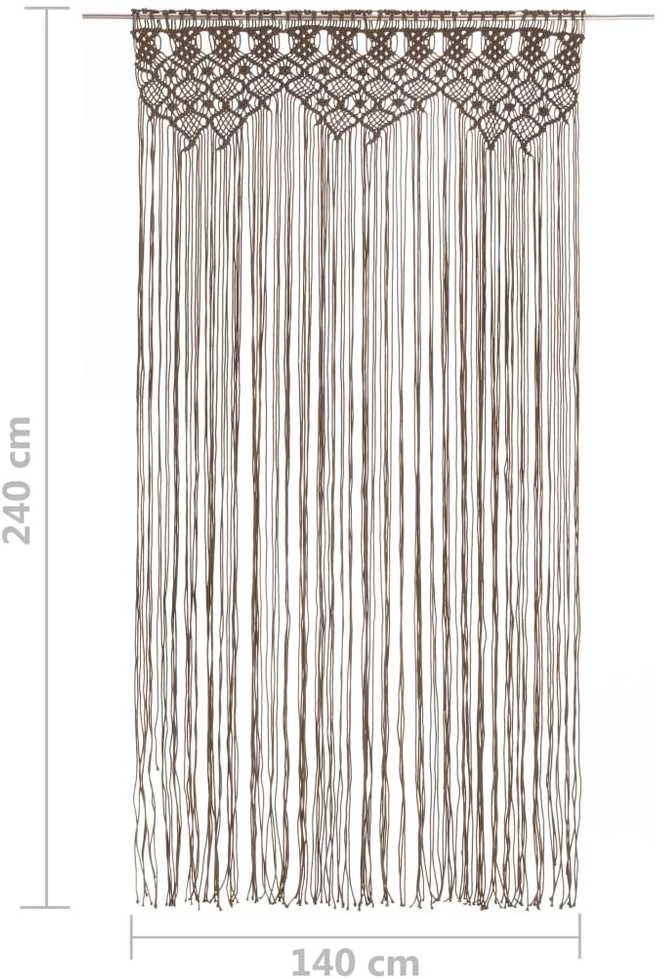 Užuolaida, taupe spalvos, 140x240cm, medvilnė, makrame stiliaus