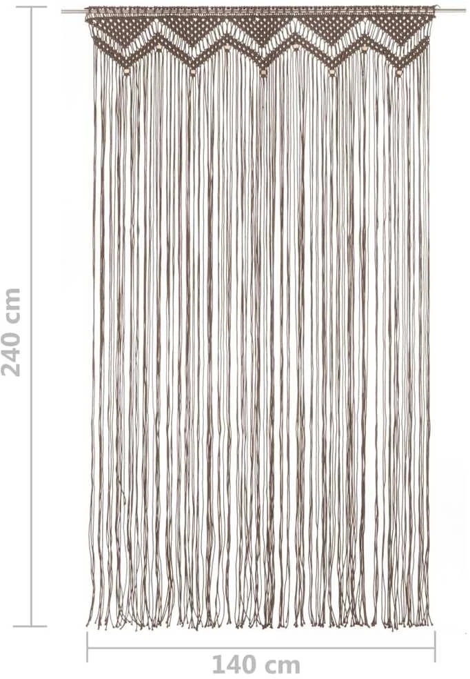 Užuolaida, taupe spalvos, 140x240cm, medvilnė, makrame stilius