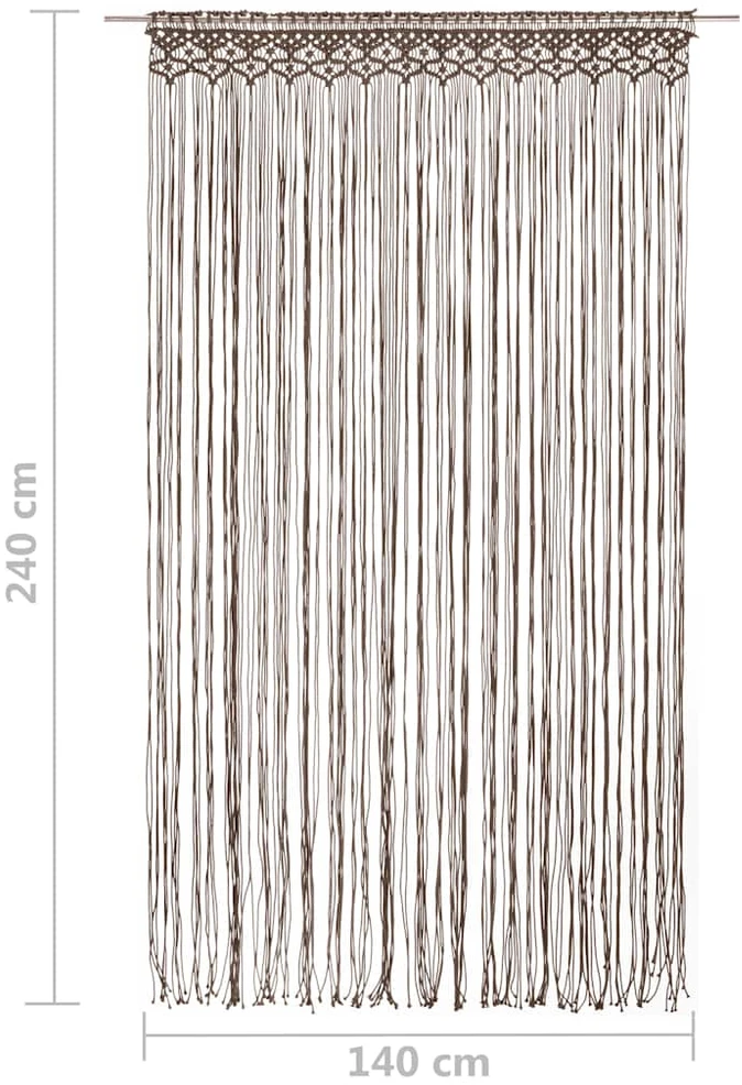 Užuolaida, taupe spalvos, 140x240cm, medvilnė, makrame stiliaus