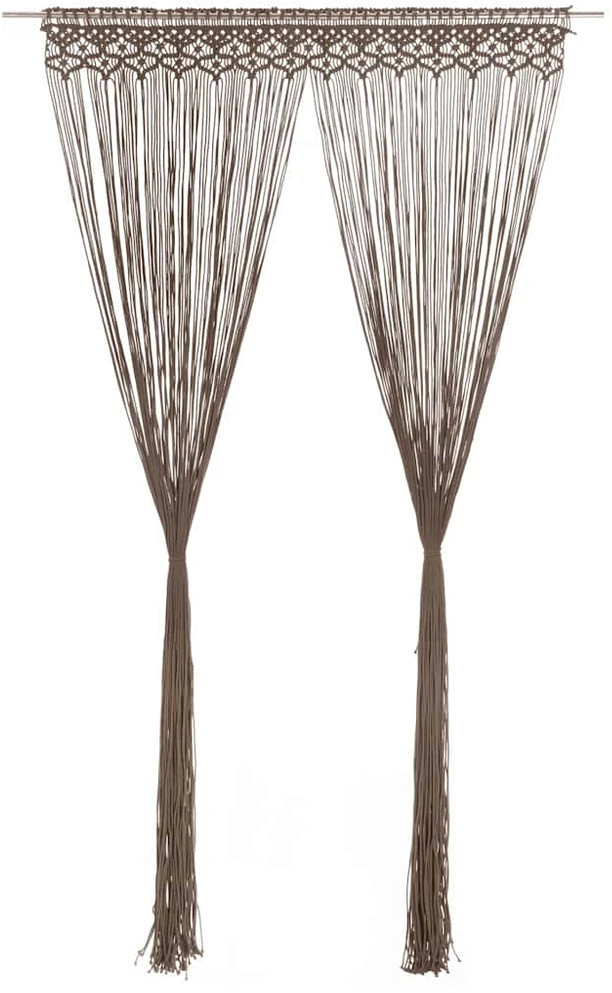 Užuolaida, taupe spalvos, 140x240cm, medvilnė, makrame stiliaus