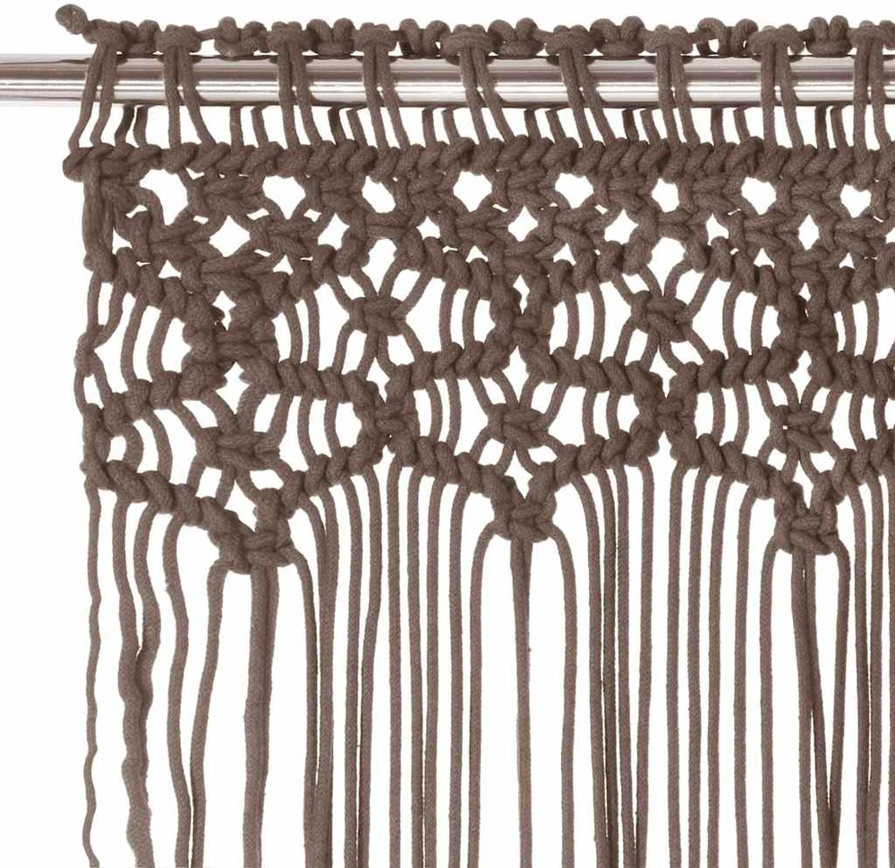 Užuolaida, taupe spalvos, 140x240cm, medvilnė, makrame stiliaus
