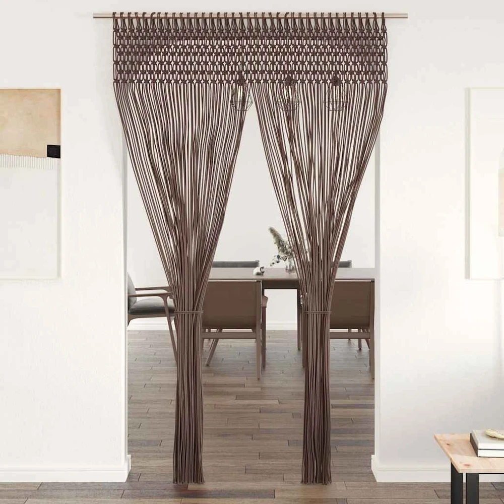 Užuolaida, taupe spalvos, 140x240cm, medvilnė, makrame stilius