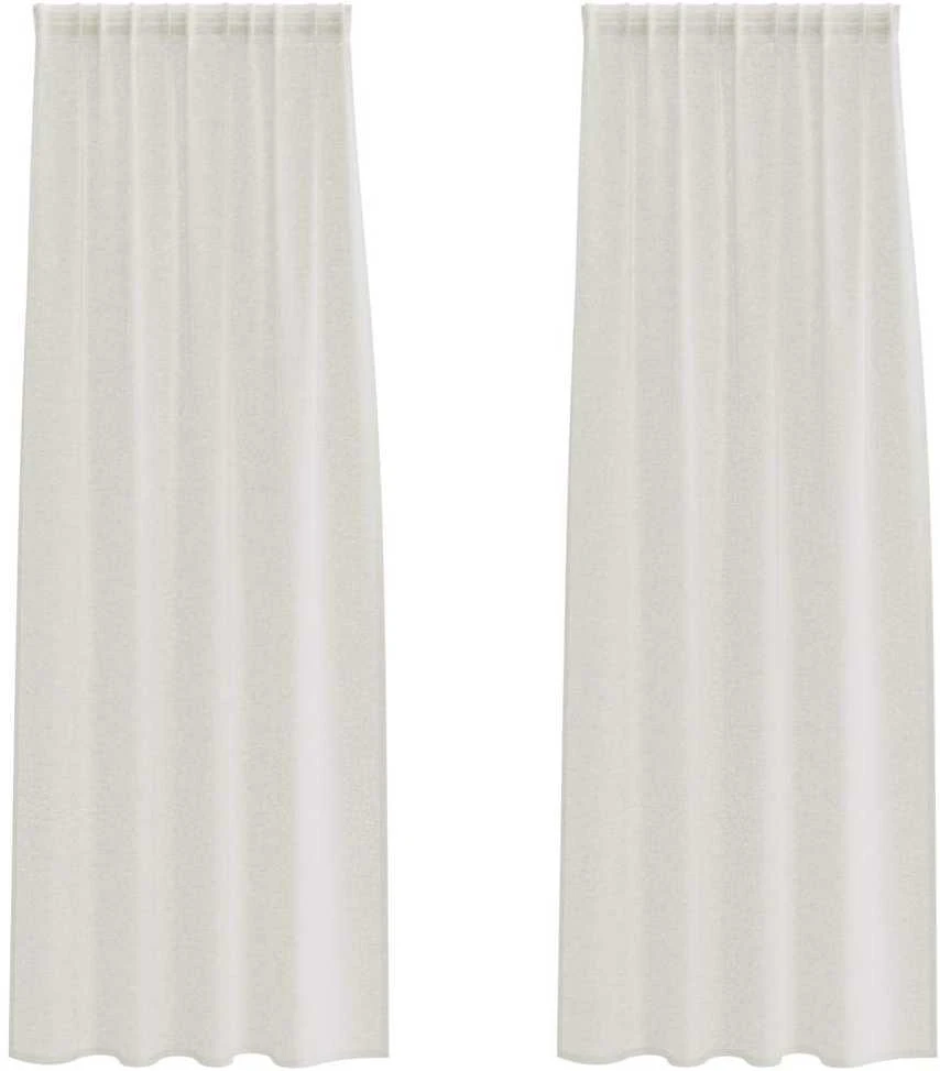 Voile Užuolaida 2 vnt. Kreminė 260 x 140 cm Poliesteris