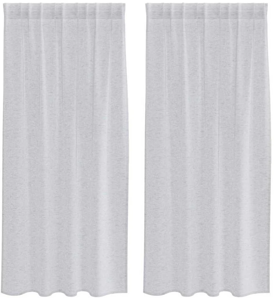 Voile Užuolaida 2 vnt. Šviesiai pilka 175 x 140 cm Poliesteris