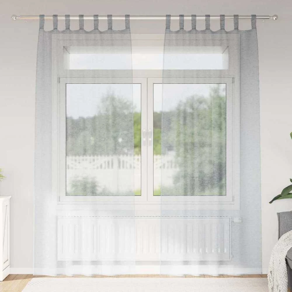 Voile Užuolaida 2 vnt. Tamsiai pilka 260 x 140 cm Poliesteris