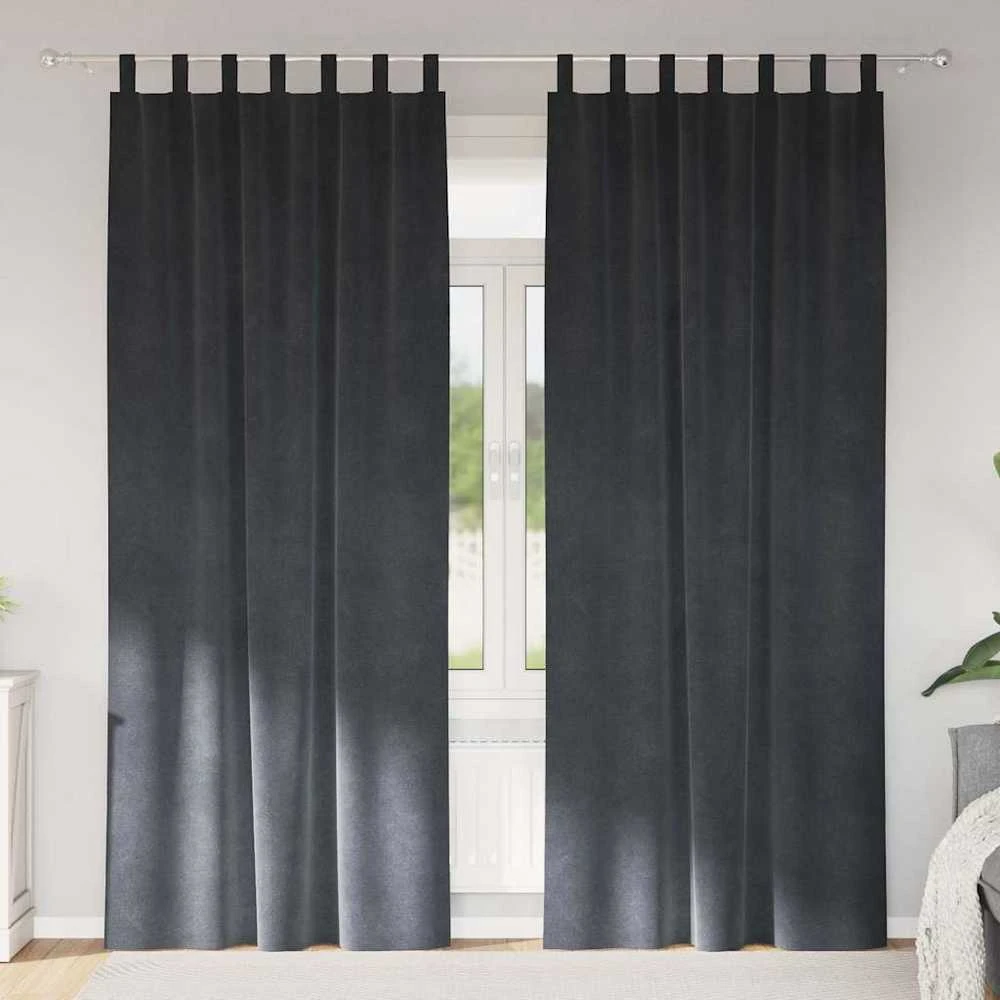 Užtemdymo užuolaidos 2 vnt. Šviesiai pilka 140 x 260 cm Aksomas