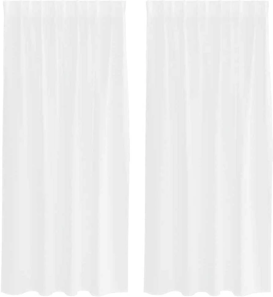 Voile Užuolaida 2 vnt. Balta 175 x 140 cm Poliesteris