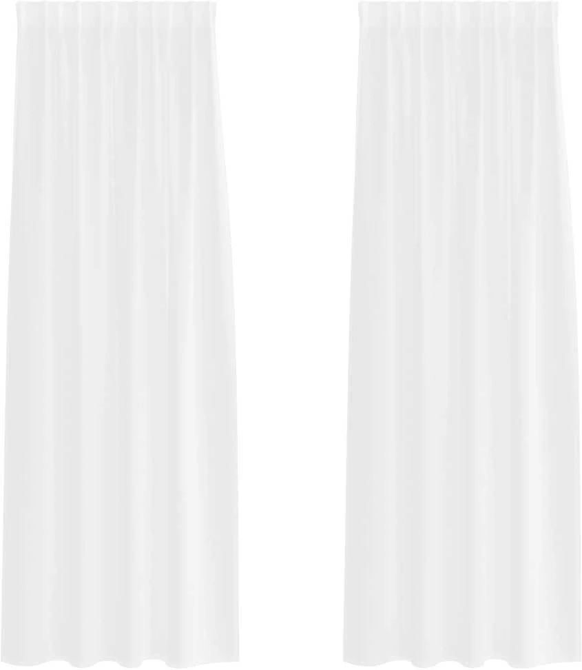 Voile Užuolaida 2 vnt. Balta 260 x 140 cm Poliesteris
