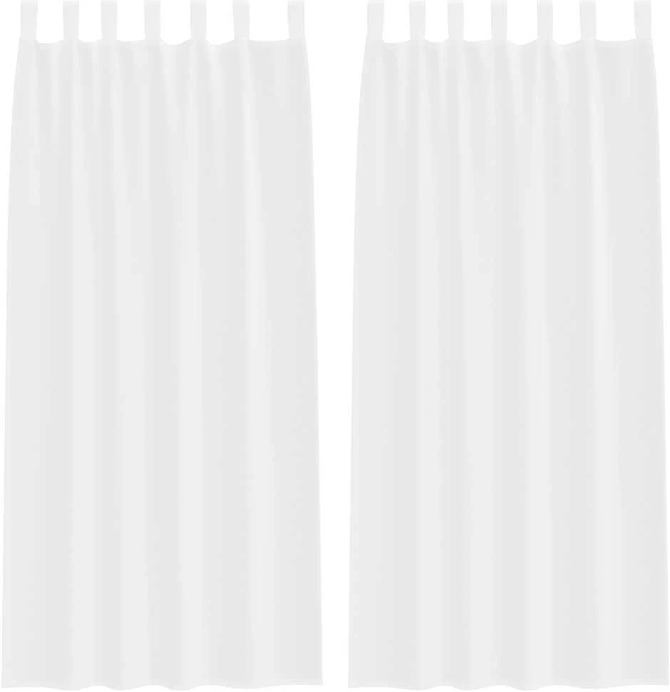 Voile Užuolaida 2 vnt. Balta 225 x 140 cm Poliesteris