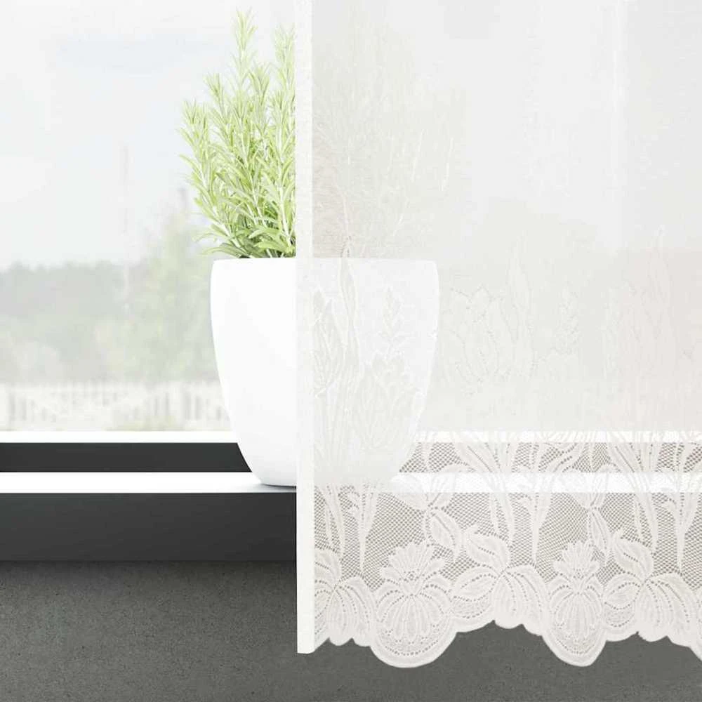 Nėrinių Užuolaida Balta 100 x 500 cm Poliesteris