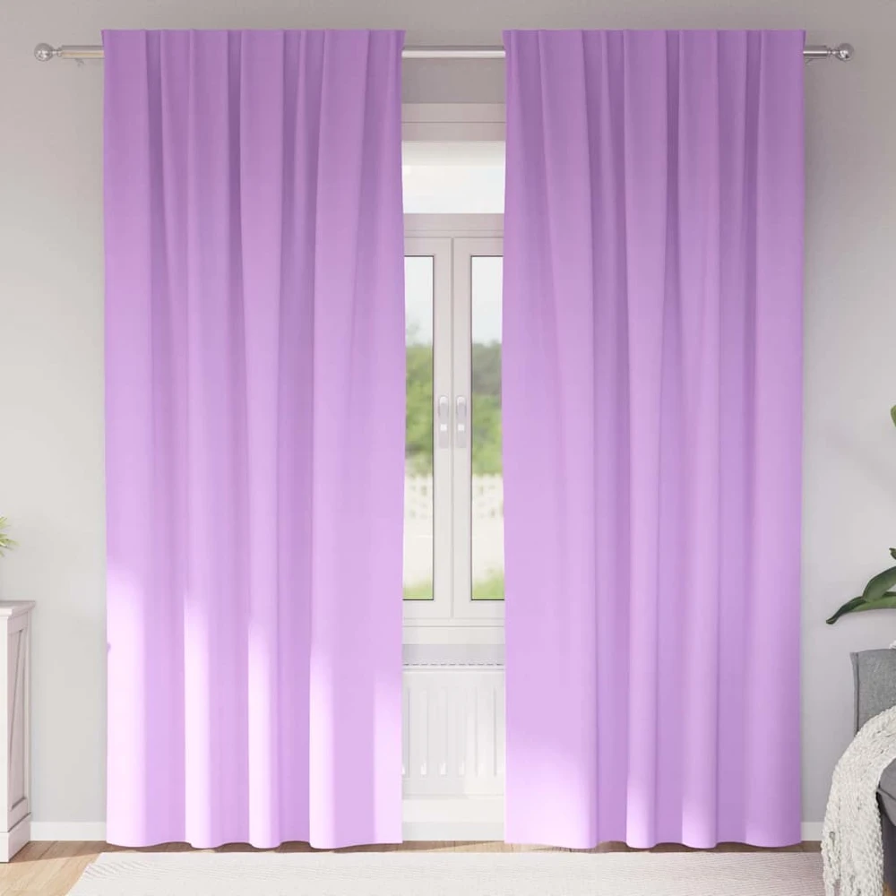 Užuolaidos su žiedais, blokuojančios šviesą 2 vnt. Violetinė