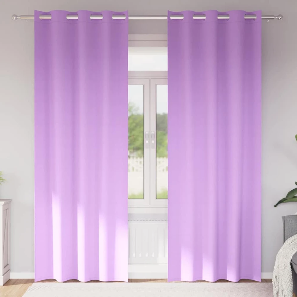 Užuolaidos su žiedais, blokuojančios šviesą 2 vnt. Violetinė