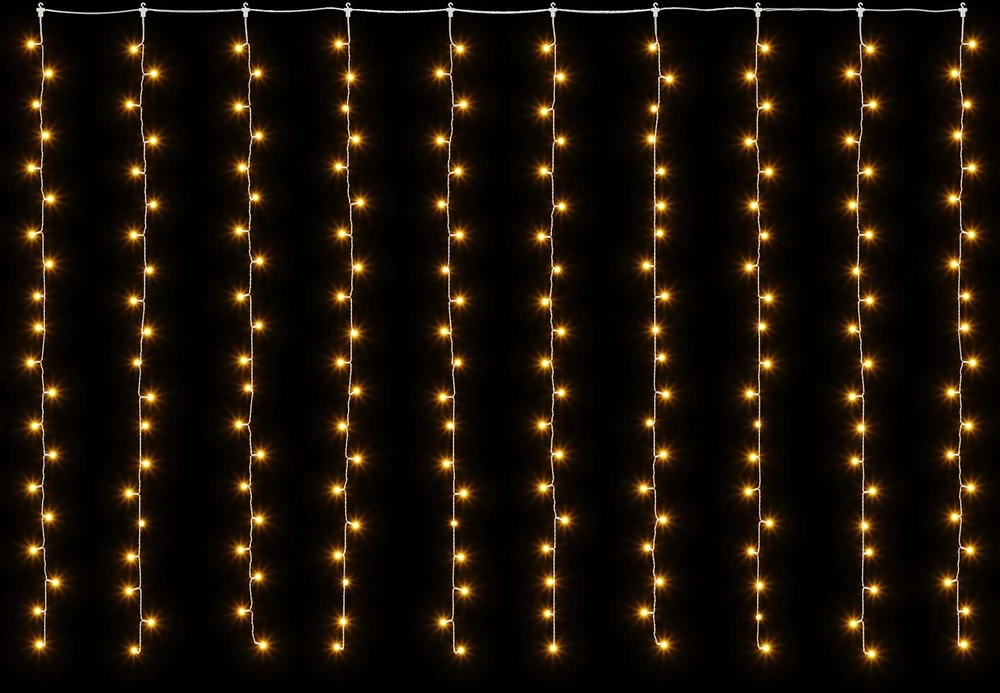 Užuolaidų girlianda 200 LED Šilta balta 300 x 200 cm