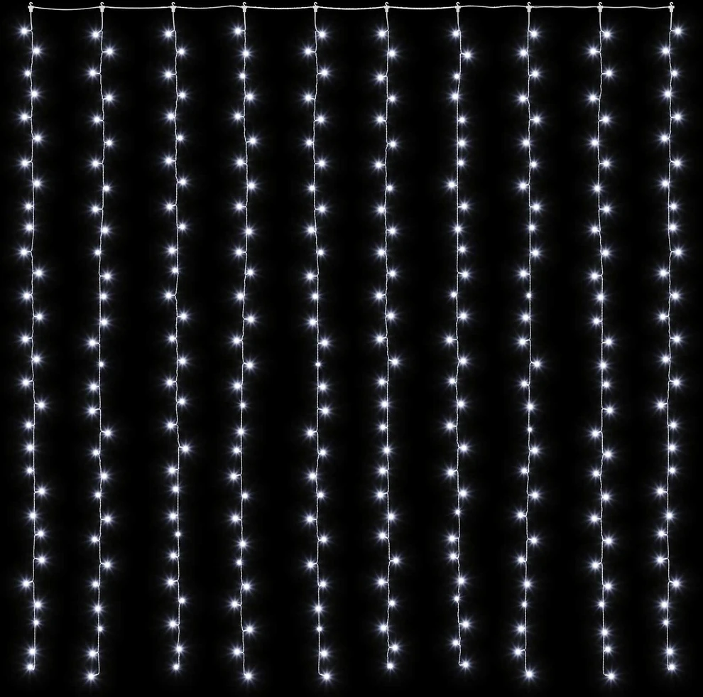 Užuolaidų girlianda Skaidrus 300 x 300 cm PVC 300 LED