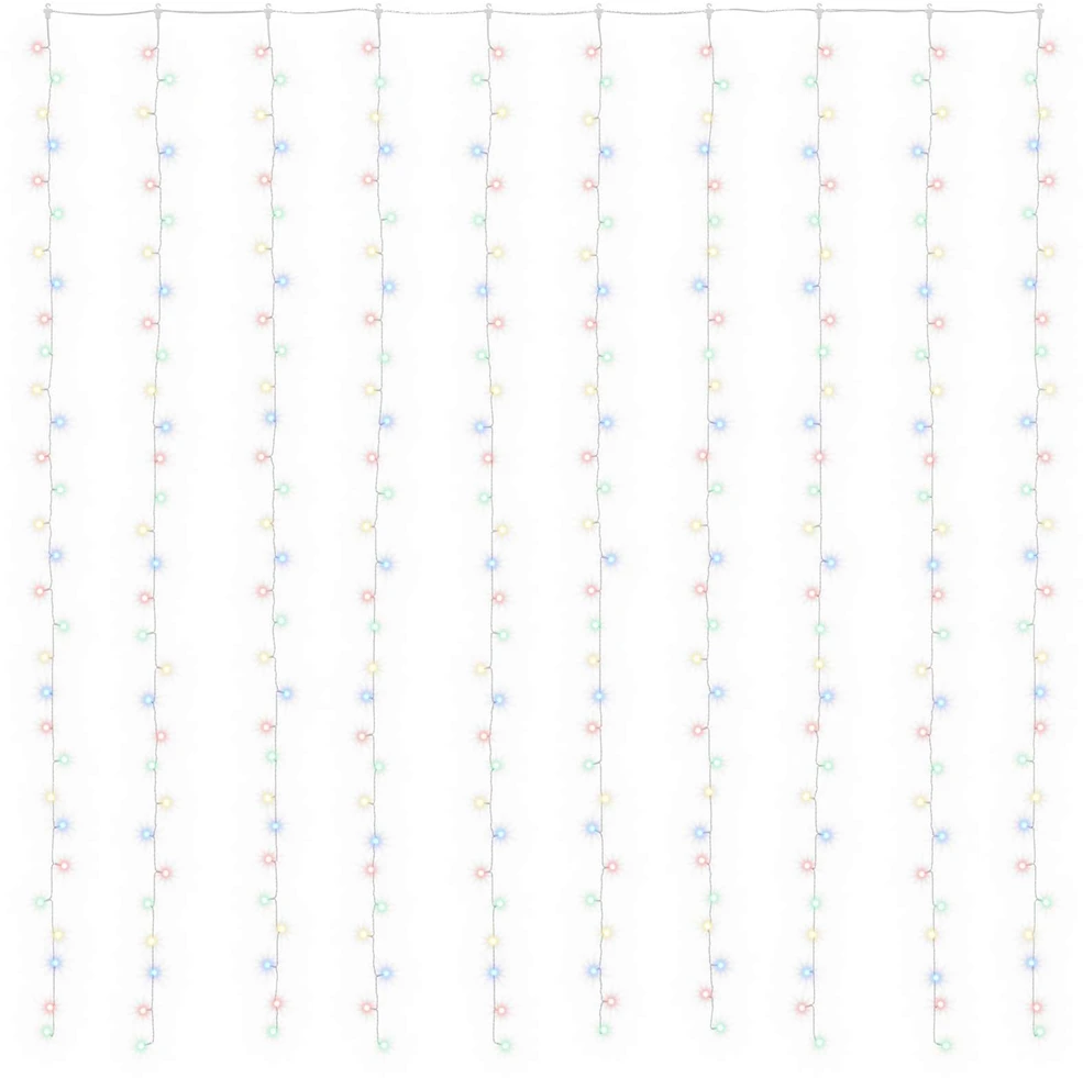 Užuolaidų girlianda 300 LED Įvairių spalvų 300 x 300 cm