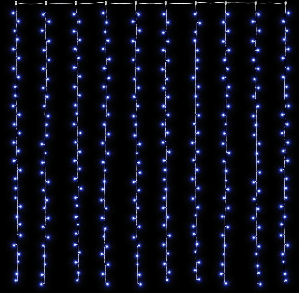 Užuolaidų girlianda Skaidrus 300 x 300 cm PVC 300 LED