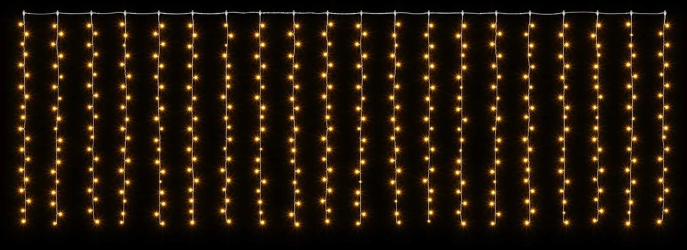 Užuolaidų girlianda 400 LED Šilta balta 600 x 200 cm
