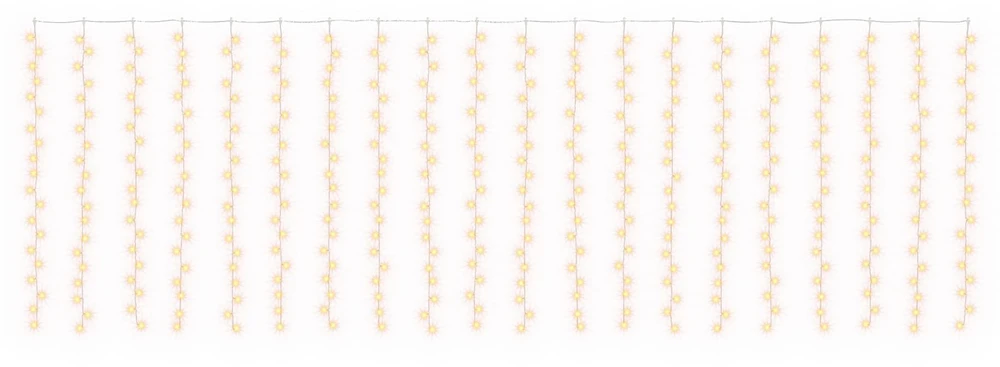 Užuolaidų girlianda 400 LED Šilta balta 600 x 200 cm