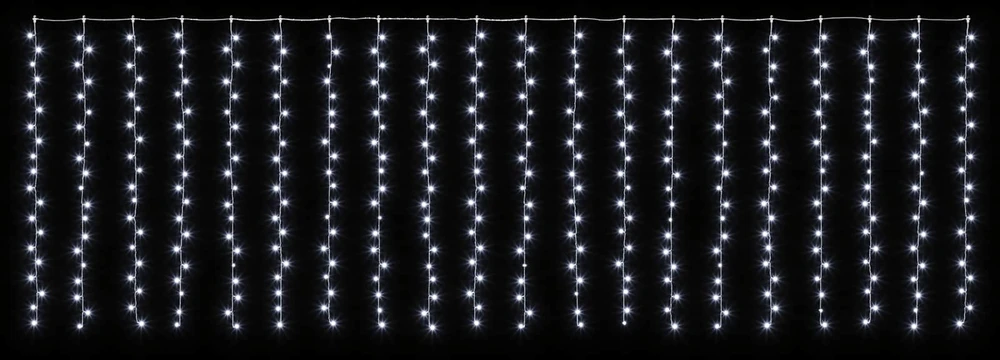 Užuolaidų girlianda 400 LED Šalta balta 600 x 200 cm