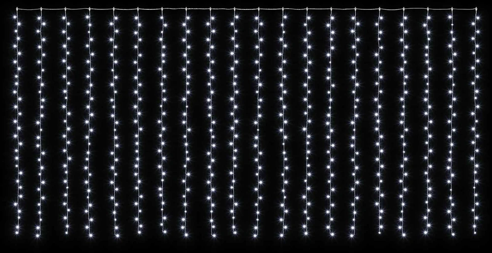 Užuolaidų girlianda Skaidrus 600 x 300 cm PVC 600 LED