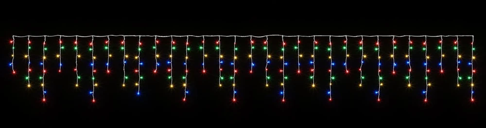 Užuolaidų girliandos 210 LED Įvairių spalvų 500 x 72 cm