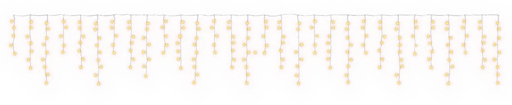 Užuolaidų girliandos 798 LED Šilta balta 2000 x 72 cm