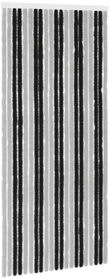 Vabzdžių Užuolaida iš Chenille Pilka ir juoda 90 x 200 cm