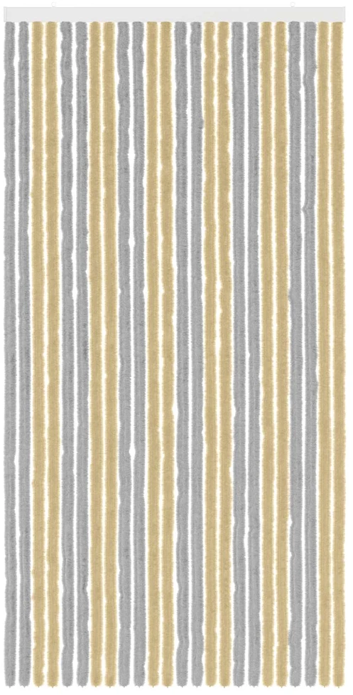 Vabzdžių Užuolaida iš Chenille Pilka ir smėlinė 100 x 200 cm