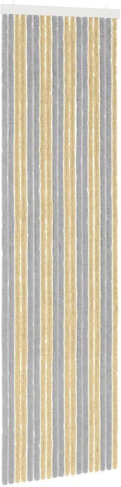 Vabzdžių Užuolaida iš Chenille Pilka ir smėlinė 56 x 200 cm