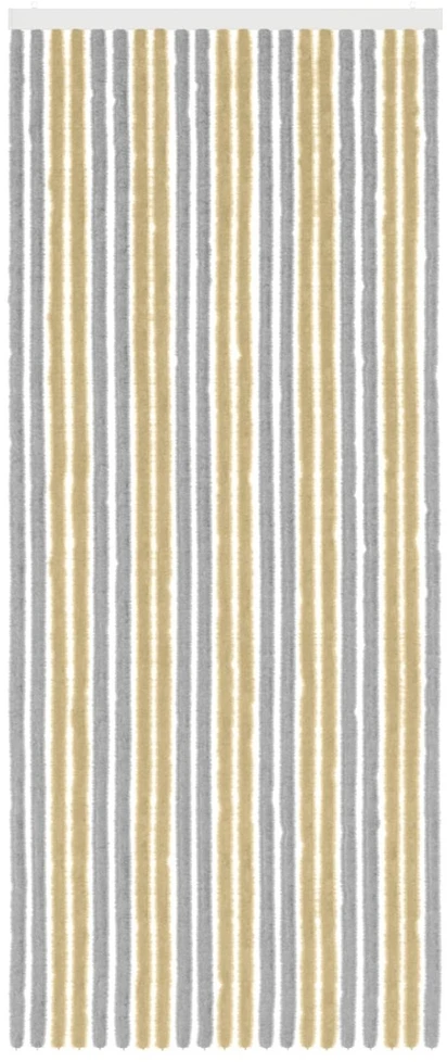 Vabzdžių Užuolaida iš Chenille Pilka ir smėlinė 90 x 220 cm