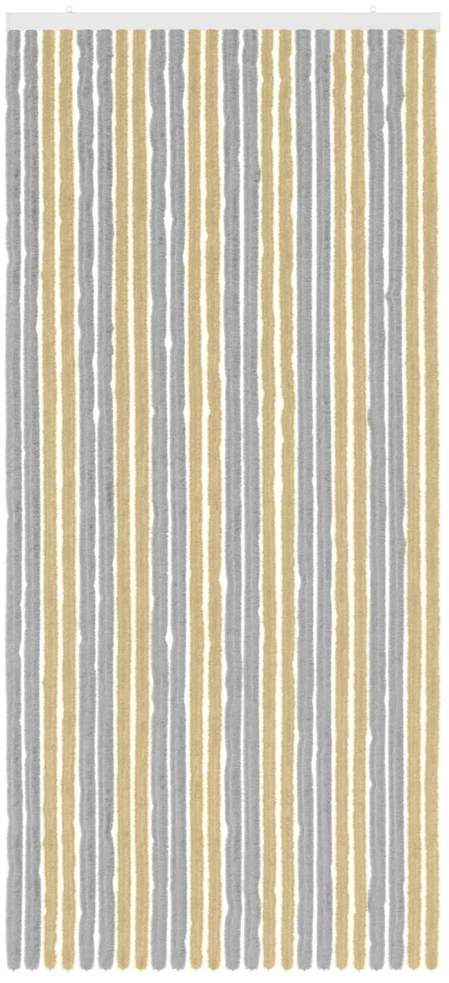 Vabzdžių Užuolaida iš Chenille Pilka ir smėlinė 100 x 220 cm