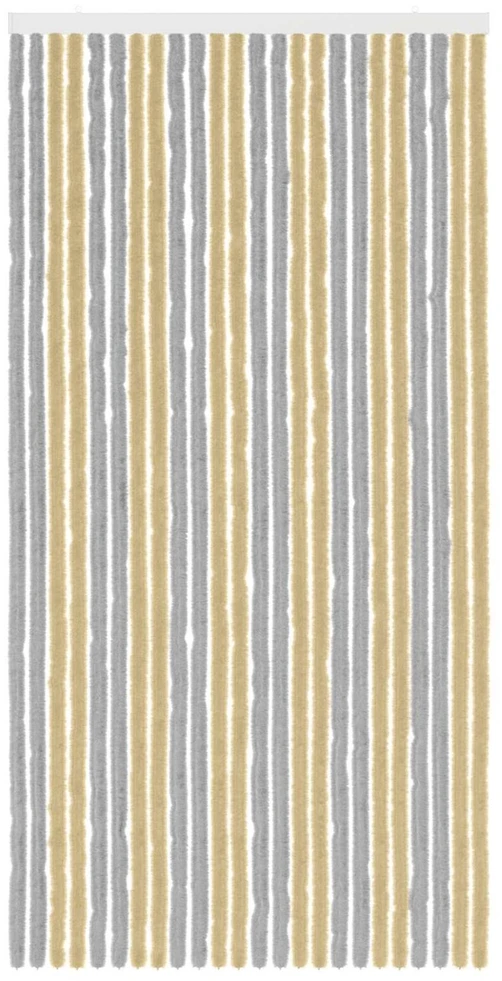 Vabzdžių Užuolaida iš Chenille Pilka ir smėlinė 100 x 200 cm