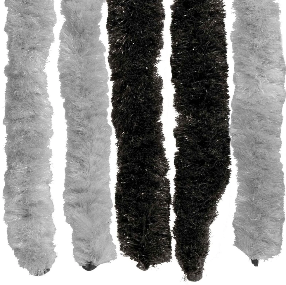 Vabzdžių Užuolaida iš Chenille Pilka ir juoda 100 x 220 cm