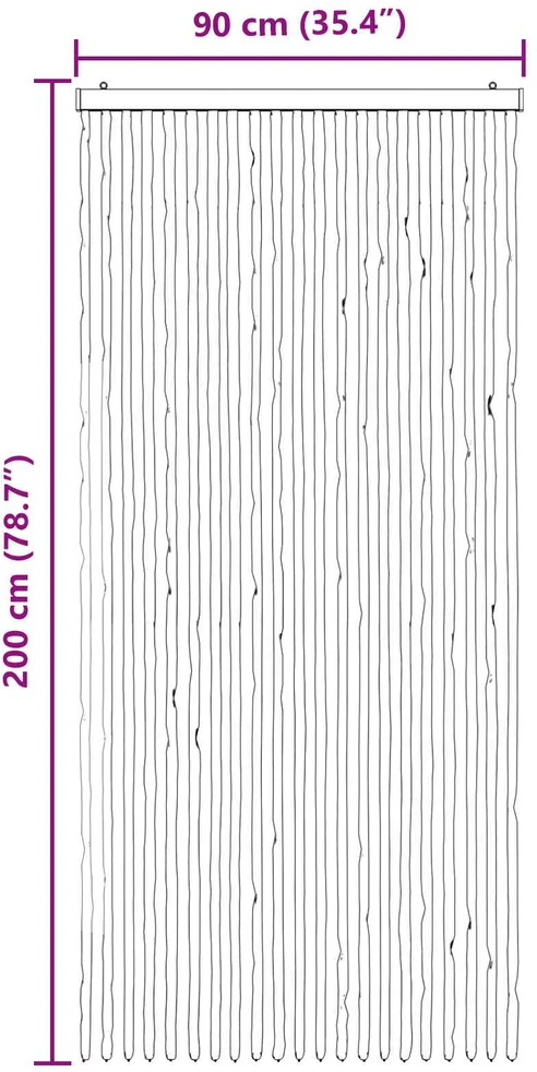 Vabzdžių Užuolaida iš Chenille Pilka ir juoda 90 x 200 cm