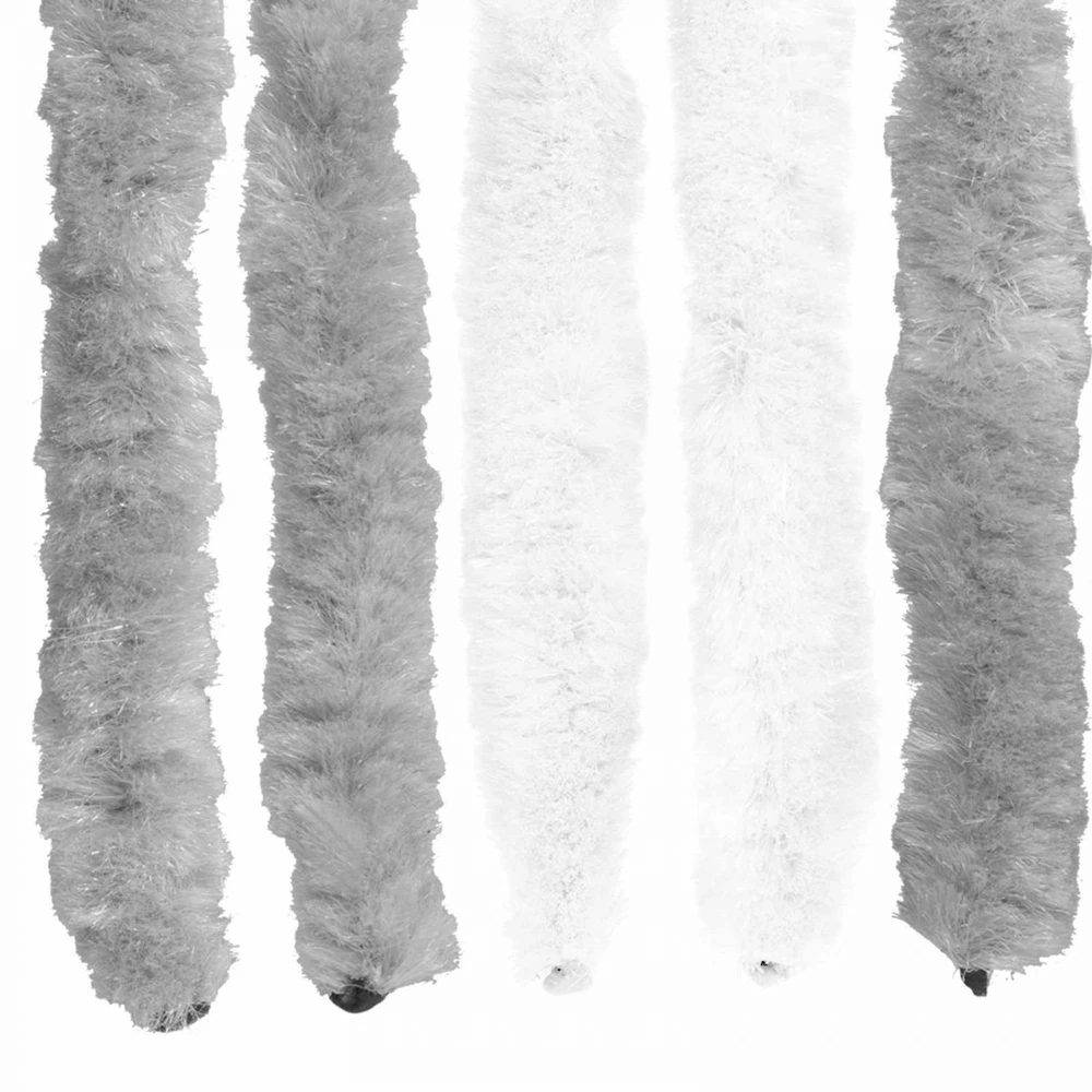 Vabzdžių Užuolaida iš Chenille Pilka ir balta 90 x 200 cm