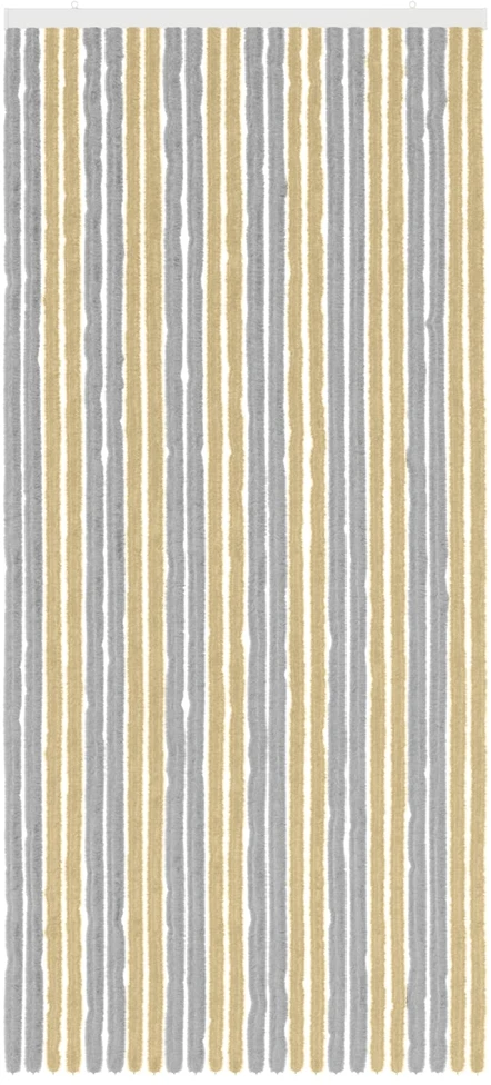 Vabzdžių Užuolaida iš Chenille Pilka ir smėlinė 100 x 220 cm